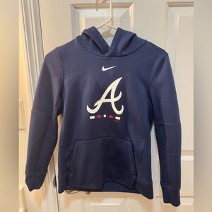 Nike Dri-Fit boys Atlanta Braves hooded sweatshirt, size medium ￼